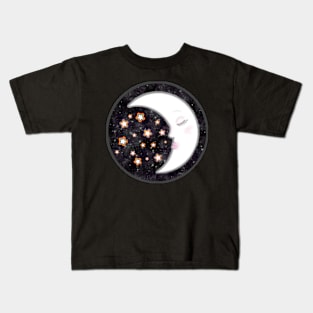 Moon with Rainbow Stars Kids T-Shirt